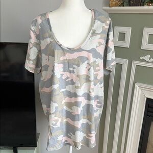 Roaman's Pink and Gray Camouflage Tee